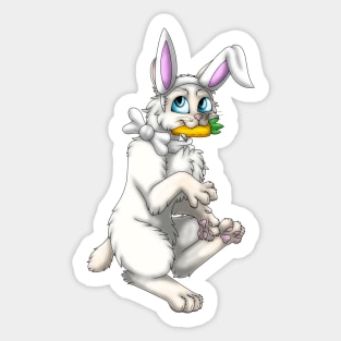 Bobtail BunnyCat: Cream Point (White) Sticker